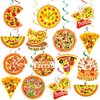Pizza Party Decorations Pizza Hanging Swirls - 48Pcs Pizza Theme Ceiling Hanging Decor, Pre-assembled, Double-sided Printed, Pizza Birthday Supplies, Prefect for Pizza Party Decorations (12 Styles)