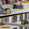 PREXISO 2-in-1 Laser Tape Measure - NOT DIGITAL TAPE - 135Ft Rechargeable Laser Measurement Tool & 16Ft Measuring Tape Movable Magnetic Hook - Pythagorean, Area, Volume, Ft/Ft+in/in/M Unit-NOT Digital