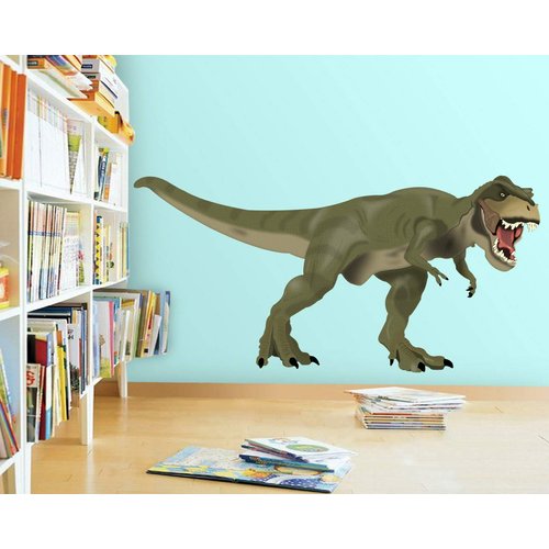 VWAQ Dinosaur Wall Decals Sticker Mural Decor - T Rex Vinyl Peel and Stick Kids Room - Tyrannosaurus Rex Wall Art - CAW1 (30"H X 60"W)