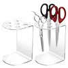 Colingmill 2 Pcs 6 Hole Acrylic Salon Shear Holder Clear Acrylic Scissors Holder Rack Shear Organizer Hairdresser Combs Clips Storage Container for Barber Shop Hair Stylist Groomers Office Home