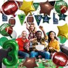 HADCKJA Football Balloon Football Birthday Decorations 3rd Birthday Balloon Rugby Golden Brown Star Rugby Field Balloon Touchdown Sports Theme Football Party Supplies Birthday Party Decorations 9Pcs