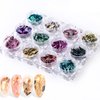 Nail Art Shell Slices, 12 Boxes Colorful Irregular 3D Nail Abalone Slices Nail Art Shell Stones Nail Sequins Decoration