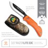 OUTDOOR EDGE RazorBlaze, RB-20, 3.5" Replaceable Blade Folding Hunting Knife, Non-Slip Rubberized TPR Handle, Mossy Oak Nylon Sheath (Blaze Orange)