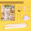 Vacfulliven Pipe Cleaners Craft Kit, Long Chenille Stems Soft Thick Pipe Stems Handmade Bear Keychain, Fluffy White Pipe Cleaners DIY Projects and Craft Supplies Decorations