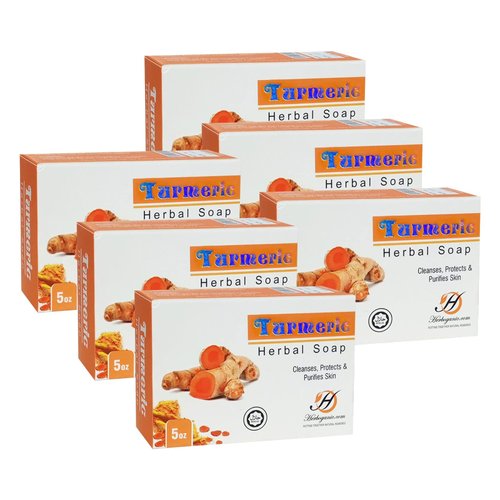HERBOGANIC Turmeric Herbal Soap | Herbal Bar Soap with Benefits of Turmeric | Nourishes Skin | For Healthy, Radiant Skin | All Natural Bar Soap for Men and Women | 5 oz Bar (Pack of 6)……