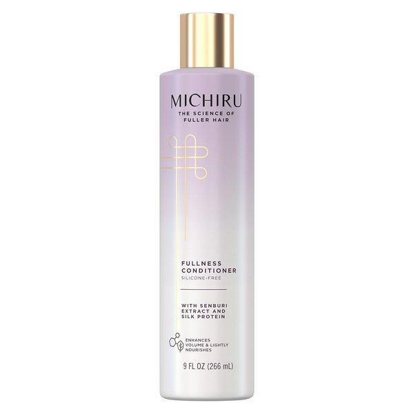 Michiru Fullness Conditioner – Senburi Extract & Silk Protein, Nourishing Scalp Treatment for Growth, Hair Volumizing Products for Women, Sulfate-Free Conditioner for Fine Hair, 9 Oz