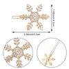 4 PACK Snowflake Rhinestone Hair Clips Winter Holiday Crystal Hairpin Barrette Wedding Bridal Hair Accessories for Women Girls