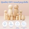 Miniature Wooden Peg Dolls 1-1/8 inch, Pack of 250 Small Peg Dolls for Crafting, Miniature Figures, and Small World Play