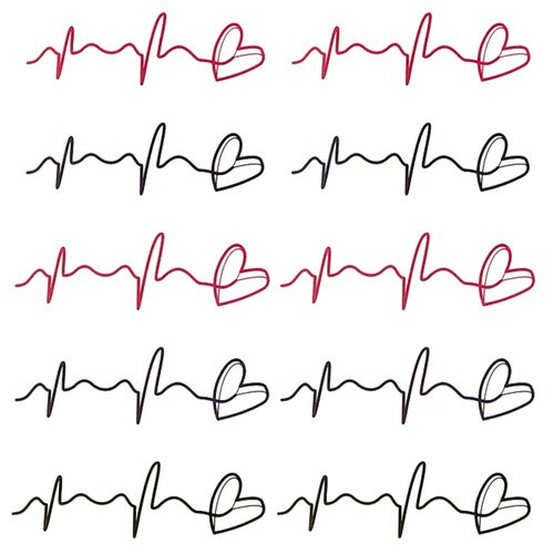 Oottati 2 Sheets Small Cute Temporary Tattoo Stickers Rose Heart Heartbeat suit for Kids Women