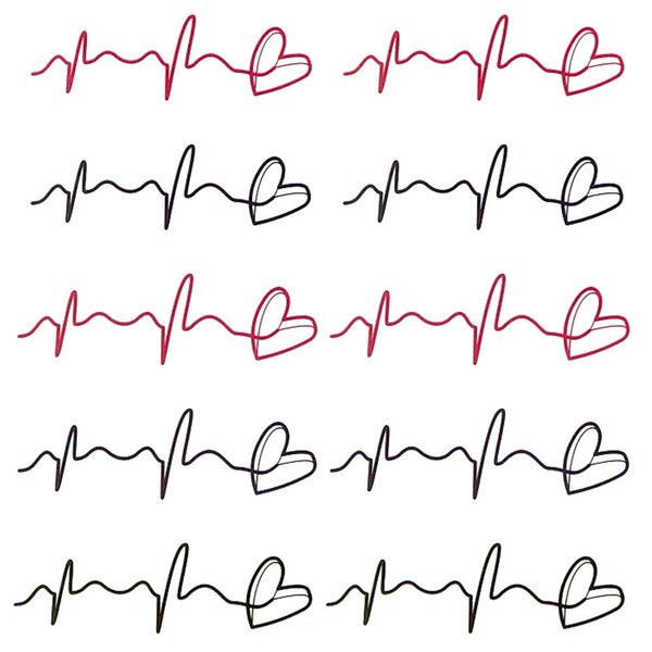 Oottati 2 Sheets Small Cute Temporary Tattoo Stickers Rose Heart Heartbeat suit for Kids Women