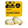 Scotch Double Sided Tape, 1/2 in x 900 in, Permanent, 2 Boxes/Pack (665-2PK)