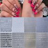 8 Sheets Old English Letter & Numbers Nail Stickers 3D Self-Adhesive Personalized Letter Nail Decals Black White Gold Silver Alphabet Nail Art Stickers Retro Numbers Nail Designs Supplies for Women