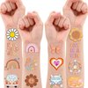 100 PCS Five Is A Vibe Temporary Tattoos Themed 5th Birthday Party Decorations Favors Supplies Décor Groovy Retro Boho Rainbow Hippie Tattoo Stickers Gifts For Game Boys Girls Classroom School Prizes