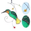 HAOSUM Hummingbird Stained Glass Window Hangings Suncatcher Gift for Mom Stained Glass Bird Garden Patio Decor (6.3"×4.7”)
