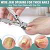 Popular Wide Jaw Opening Toenail Clippers with Catcher & 360°Rotary Nail Clippers for Seniors, No Splash Mess Free Self Collecting Nail Cutter w Catching Storage Unique Novelty Gifts for Men Women