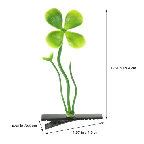 LOGOFUN 40pcs Four-leaf Clover Hair Clips Plants Hairpins Sprout Hair Barrette Adorable Hair Accessories for Little Girls