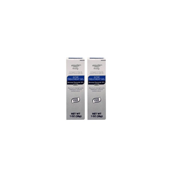 Equate 10% Benzoyl Peroxide Acne Treatment Gel, 1oz, 2 pack