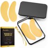 Beautistin Under Eye Patches Silicone - 2 Pairs Reusable Eye Patches, Eye Wrinkle Patches, Reusable Under Eye Mask, Plump Fine Lines & Wrinkles, with Metal Eye Cream Applicator, Tin Case, Gold