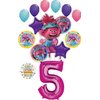 Poppy World Tour 5th Birthday Party Supplies Trolls 15pc Balloon Bouquet Decorations