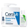CeraVe Moisturizing Cream Combo Pack | Contains 16 Ounce with Pump & 1 Ounce Hydrating Facial Cleanser, Dry Skin Relief, Skin Care Gift Sets & Stocking Stuffers