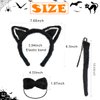 BEBAOVO Black Cat Costume Set - Cat Headband Bowtie Cat Tail Accessories for Halloween Animal Cat Cosplay Birthday Dress Up