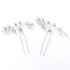 Unicra Bride Wedding Crystal Hair Pins Bridal Rhinestone Hair Pieces Wedding Hair Accessories for Women and Girls Pack of 2 (A-Silver)
