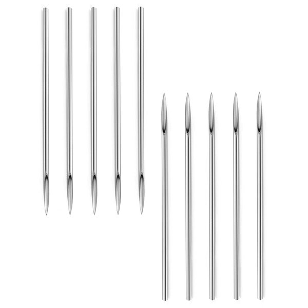 Heienngy 18G Piercing Needles Surgical Stainless Steel Body Jewelry Needles 18 gauge Piercing Kit Hoop Earrings Stud Rook Daith Snug Conch Lobe Forward Helix Earrings Piercing Jewelry Needles