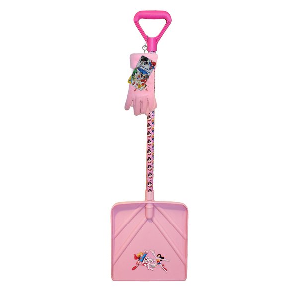 Midwest Quality Gloves DC Girls Snow Shovel & Fleece Glove Combo, Kids, Pink/Multi