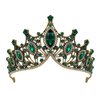 Rannyrena Rhinestone Crystal Tiara Crown for Women Silver Bridal Wedding Headband Elegant Princess Hair Accessories for Birthday Prom Quinceanera (Dark gold-green, Standard)