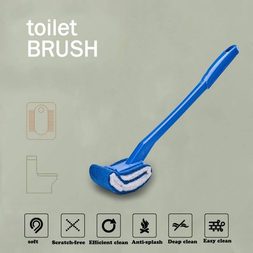 Toilet Brush Bowl Brush Bathroom Brush Under Rim Toilet Brush Scracth-Free Curved Good Grip Easy to use deep Cleaning No Scratching , Anti-Splashing Easy to Store (2pc Blue)