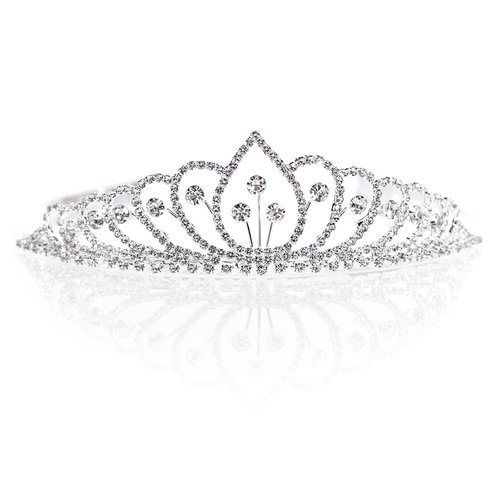 Anderson's Lola Rhinestone Tiara, 1.5 Inches, Woman's Crown, Wedding/Prom Tiara