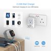 US to UK Plug Adapter, TESSAN Type G Ireland Travel Adapter with 4 Electrical Outlet 3 USB Charger, USA to Dubai Kenya Scotland England British London Hong Kong Irish Singapore Power Adaptor