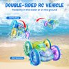 Amphibious Remote Control Car 4WD Waterproof RC Car Gesture Remote Control Boat 360° Rotation Stunt RC Boat with Lights Water Beach Pool Toys for Kids Ages 4-8-12 Gifts for 6 7 9 Year Old Boys Girls