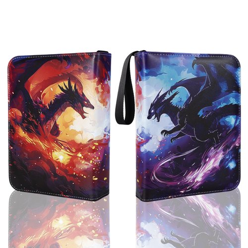 TESUKOITE Trading Card Binder, Game Card Binder with Zipper for Boys, Girls (sun＆moon, case, 440)