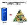 Imren 18500 Rechargeable Batteries, 4PCS IMR 18500 3.7V 1200mAh Rechargeable Battery for Flashlight, Solar Garden Light with Button Top