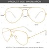 Classic Aviator Blue Light Glasses for Women Men, Metal Frame Clear Lens Eyeglasses (Gold)