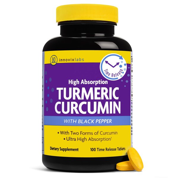 InnovixLabs Turmeric Curcumin with Black Pepper Extract - High Absorption Tumeric and Curcumin Supplements with BioPerine, C3 Reduct & Curcumin C3 Complex, Time Release Turmeric Supplement - 100 ct