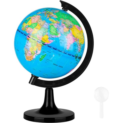 Wizdar 5.5" World Globe for Kids Learning, Educational Rotating World Map Globes Mini Size Decorative Earth Children Globe for Classroom Geography Teaching, Desk and Office Decoration-5.5 inch