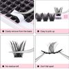 Cluster Lashes Extensions, 144Pcs Individual Lashes Wide Stem D Curl 12mm Length DIY Eyelash Extension Individual Soft False Lashes for Personal Use at Home