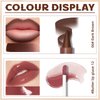 HOSAILY Lip Liner Butter Gloss Set, Dark Brown Plumping Lip Liner Lip Pencil Moisturizing Lightweight Lip Gloss Lip Combo, High Shine Glossy Lip Tint Lip Stain Makeup Long Lasting Lip Care for Women