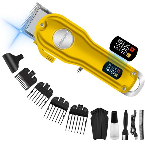 RRDGFH Professional Hair Clippers for Men, Adjustable Blade Cordless Barber Clippers, Electric Clippers for Hair Cutting, Rechargeable Haircut Clippers with LED Display, Gifts for Men (Gold)