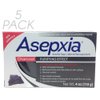 Asepxia Charcoal Purifying Effect Cleansing Bar Soap 4 oz Pack of 5