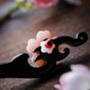 Women Girl's Hair Stick Wooden Handmade Hair Accessories,Chinese Retro Hairpins Flower Decor Model B