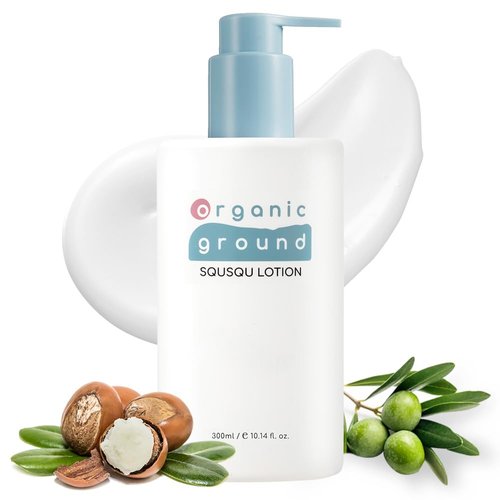 Organic Ground SQUSQU Lotion 10.14 fl oz. / Squalane, Ceramide from Shea Butter, Face and Body Moisturizing Lotion/GMO, Chemical preservative, Silicon, Petroleum-based chemical, Fragrance FREE
