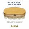 Kent MS23D Finest Men's Military Style Hair Brush - Satin and Beechwood Travel Size Base, Soft Pure White Natural Boar Bristle Ideal for Fine or Thinning Hair and Sensitive Scalps
