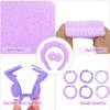 YISSION Purple Spa Headband & Wristband Set Skincare Headband & Wrist Bands for Washing Face Makeup Silk Hair Scrunchies Flower Hair Claw Clips Sponge Facial headband & wrist towels for Women Girls