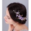 Sither Flower Hair Clip for Wedding Purple Hair Comb for Women Hair Accessories for Bride Hair Clip Headpiece for Wedding Party Prom Gift