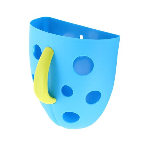CORHAD 1Pc Wall Mounted Bath Toy Organizer with Suction Cups Pouch for Bath Toys Storage Space Saving Bathroom Toy Holder for Bath Accessory for Tidy Bathrooms