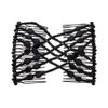 LOVEF 3Pcs Magic Hair Comb Ladies Bead Stretchy Women Hair Combs Professional Double Magic Slide Metal Comb Clip Hairpins