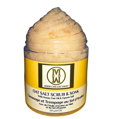 OMM Collection Natural Oat & Dead Sea Salt Scrub Body Exfoliator - Essential Oils, Deep-Cleansing, Body, Hand & leg Scrub, Exfoliate Body Scrub for Oily Skin, Acne, Ingrown Hairs & Dead Skin Remover
